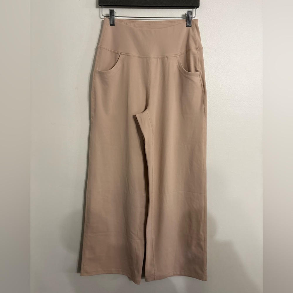 esoft Wide Leg Pants soft blush Size SMALL High Waisted Yoga Work   Pants NEW - Picture 5 of 7